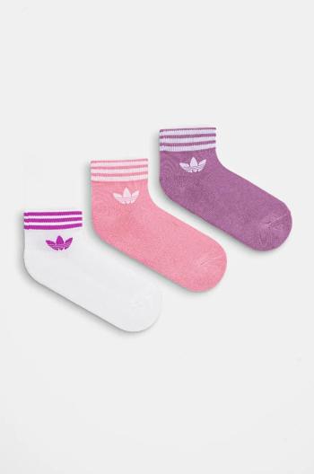 Ponožky adidas Originals 3-pack dámské, růžová barva, IX7520