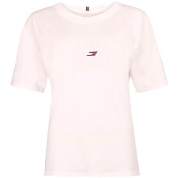 Tommy Hilfiger RELAXED TH GRAPHIC TEE Dámské tričko, bílá, velikost L