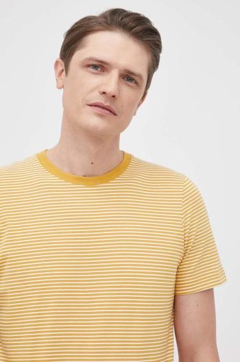 Bavlněné tričko Selected Homme žlutá barva, vzorovaný