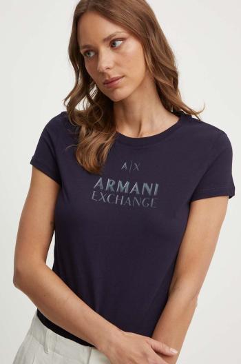 Bavlněné tričko Armani Exchange tmavomodrá barva