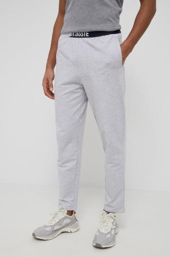 Kalhoty Lacoste pánské, šedá barva, melanžové