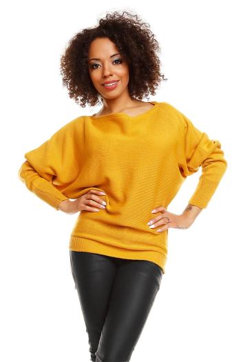 Žlutý prodloužený pulovr 70003