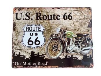 Nástěnná kovová cedule U.S.Route 66 - 25*33 cm 8PL-179825331111