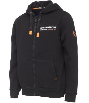 Savage gear mikina urban zip hoodie black ink - m