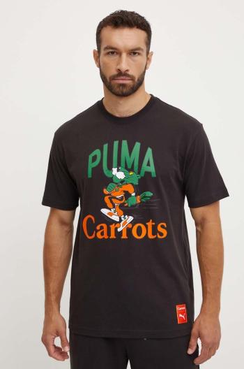 Bavlněné tričko Puma PUMA X CARROTS Graphic Tee černá barva, s potiskem, 627443