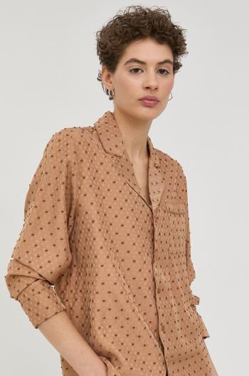 Košile Bruuns Bazaar dámská, béžová barva, regular, s klasickým límcem