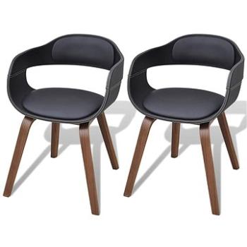 Jídelní židle 2 ks černé ohýbané dřevo a umělá kůže (271944)