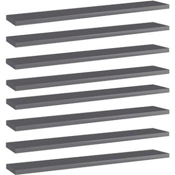 Přídavné police 8 ks šedé vysoký lesk 60x10x1,5 cm dřevotříska 805217 (484,71)