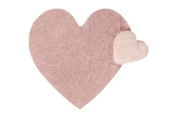 Lorena Canals koberce Bio koberec kusový, ručně tkaný Puffy Love - 160x180 srdce cm Růžová