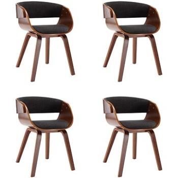 Jídelní židle 4 ks šedé ohýbané dřevo a textil (278860)