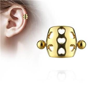 Šperky4U Cartilage piercing do ucha se štítem - CP1028-GD
