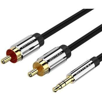 Vention 3.5mm Jack Male to 2x RCA Male Audio Cable 1m Black Metal Type (BCFBF)