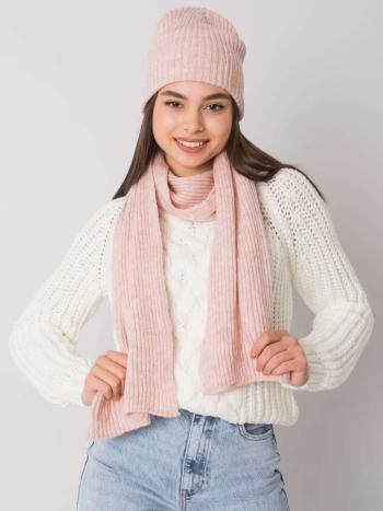 SVĚTLE RŮŽOVÁ SADA ŠÁLY A ČEPICE -JK-KMPL-36.22X- PINK Velikost: ONE SIZE