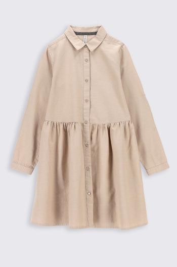 Dětské bavlněné šaty Coccodrillo béžová barva, mini