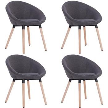 Jídelní židle 4 ks tmavě šedé textil (278103)