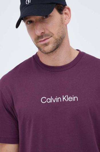 Bavlněné tričko Calvin Klein fialová barva, K10K111346