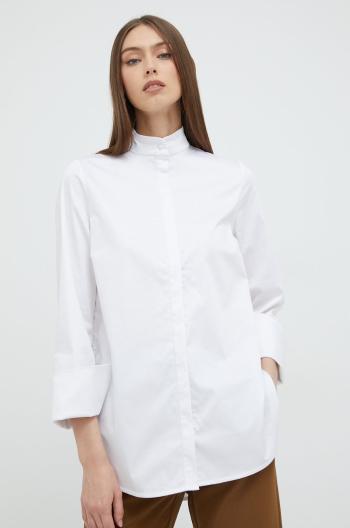 Košile Notes du Nord dámská, bílá barva, regular, se stojáčkem