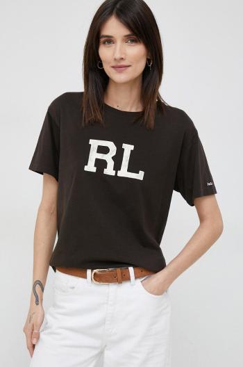 Bavlněné tričko Polo Ralph Lauren hnědá barva