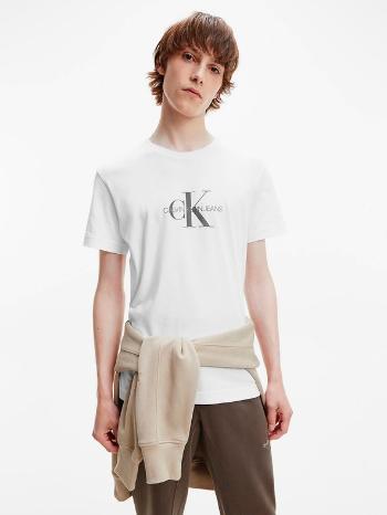 Calvin Klein Jeans Archival Monogram Flock Triko Bílá