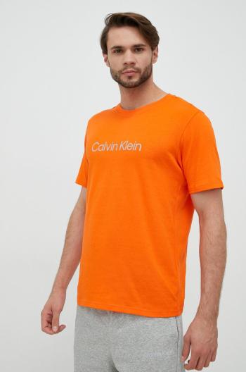 Tréninkové tričko Calvin Klein Performance oranžová barva, s potiskem