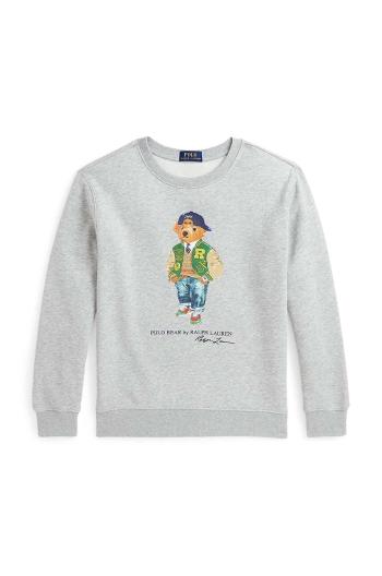 Dětská mikina Polo Ralph Lauren šedá barva, s potiskem, 323960439003