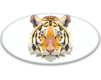 3D samolepky ovál - 5ks Tygr