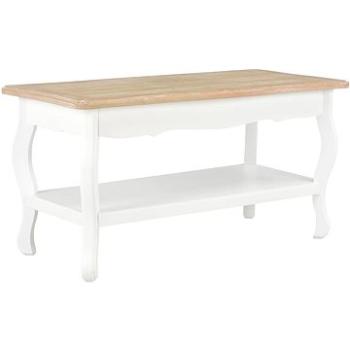 Konferenční stolek bílý a hnědý 87,5x42x44 cm masivní borovice (280023)