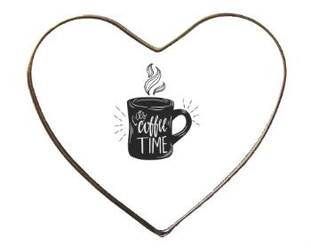 Magnet srdce kov Coffee time