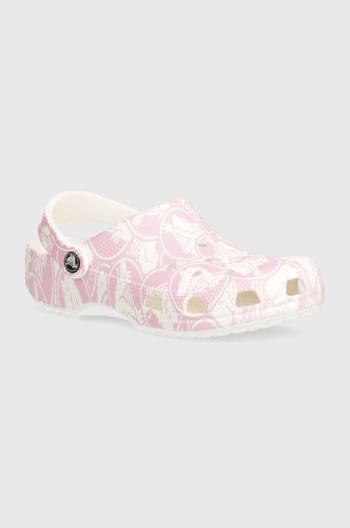 Pantofle Crocs Classic Duke Print Clog dámské, růžová barva, 210003