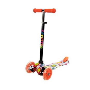 MTR MINI SCOOTER se svítícími kolečky, FLOWERS (H-048-FL)