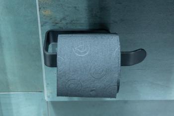 HOPA Držák toaletního papíru na nalepení 3M, 16x8x3 cm , černá barva KD02091799