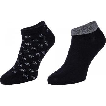Calvin Klein MEN LINER 2P ALL OVER CK LOGO EDUARDO Pánské ponožky, černá, velikost 39-42