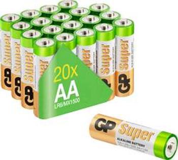 Tužková baterie AA alkalicko-manganová GP Batteries GP15AET-2VS20 , 1.5 V, 20 ks