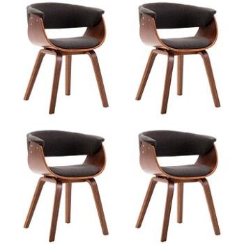 Jídelní židle 4 ks šedé ohýbané dřevo a textil (278728)