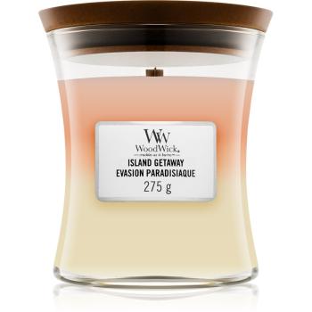 Woodwick Trilogy Island Getaway vonná svíčka s dřevěným knotem 275 g