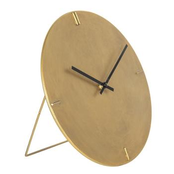 Minimalistické bronzové antik stolní hodiny Rhea – Ø 30*3 cm / 1*AA 6KL0712