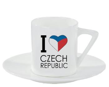 Espresso hrnek s podšálkem 100ml I love Czech republic