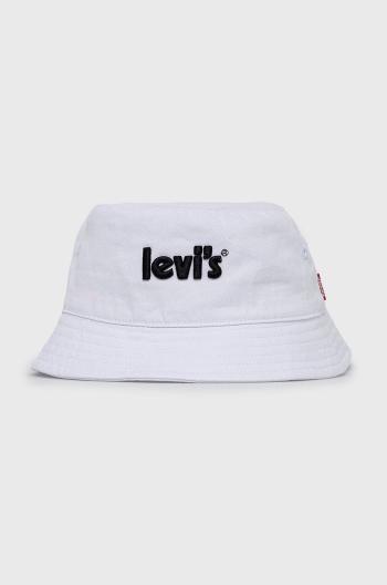 Dětská bavlněná čepice Levi's bílá barva, bavlněný