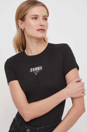 Tričko Tommy Jeans černá barva, DW0DW17839