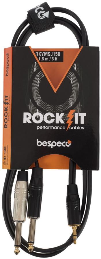 Bespeco ROCKIT Interlink Cable Jack 3,5 TRS - 2x Jack Mono 1,5 m