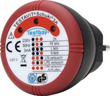 Tester zásuvek Testboy Schuki® 3A 230 V/AC Doutnavky