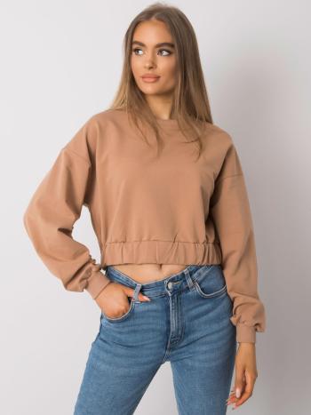 SVĚTLE HNĚDÁ DÁMSKÁ CROP MIKINA RV-BL-7252.31P-CAMEL Velikost: L/XL