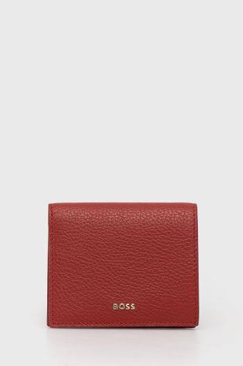 Kožená peněženka BOSS červená barva