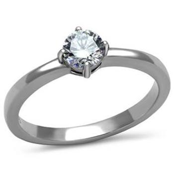 Šperky4U Ocelový prsten se zirkonem - velikost 58 - AL-0026-57