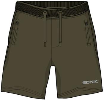 Sonik kraťasy green fleece shorts - m