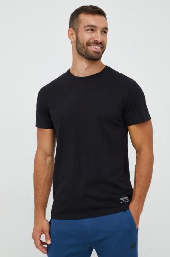 Bavlněné tričko 4F černá barva, s aplikací
