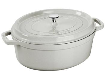 Litinový hrnec Cocotte Staub oválný bílý lanýž 20 cm