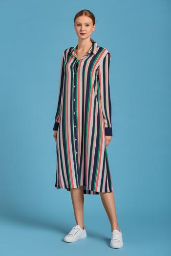 ŠATY GANT D1. MULTISTRIPE A-LINE SHIRT DRESS zelená 44