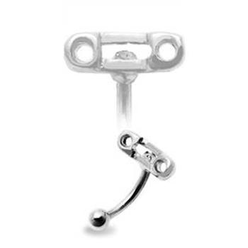 Šperky4U Stříbrný piercing do obočí - zavírací špendlík - OB01035