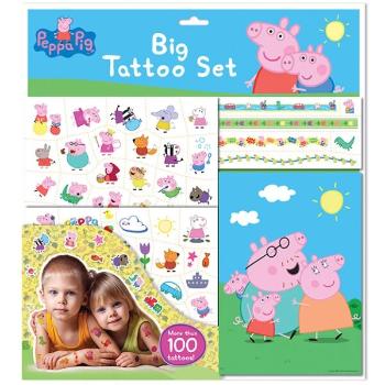 PRASÁTKO PEPPA BIG TATTOO SET Velký set s tetováním, mix, velikost